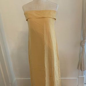 DISSH soft yellow  linen strapless US 12/AU 16 Vacation/wedding/summer style
